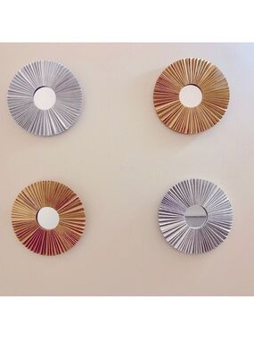 Silver & Gold Mirrored Wall Accents - 4ct